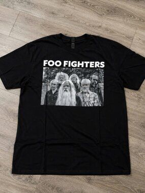 Foo Fighters Old men Band Photo Graphic Concert T-Shirt Black